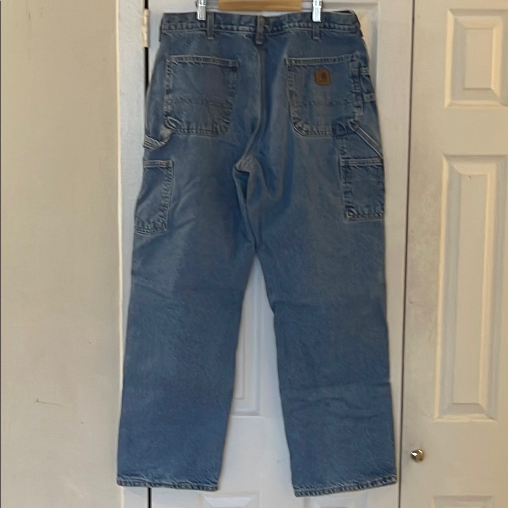 Carhartt 2010 B236 Flannel Lined Dungaree Fit Utility Jeans Size 36x32 In DST